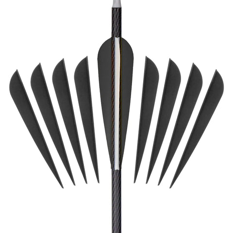4 Inch Plastic Fletching Vanes For DIY Archery Arrows 50 Pack Black High Durability TPU Vane Set For Quick Smooth Flights