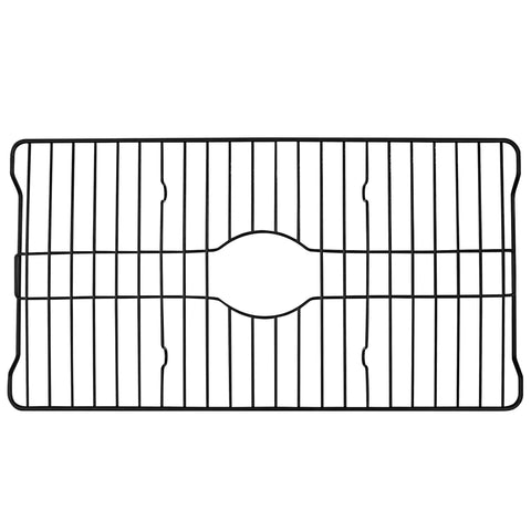 Heavy Duty Sink Protector Grid For Your Kitchen Sink Black Metal Drain Rack 18.1 x 12.3 x 1 In Rust Resistant Coating Top View