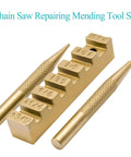 Pocket Chainsaw Breaker Kit 3 In 1 Chain Saw Repair Tool Set with rivet and link removal tools on white background.