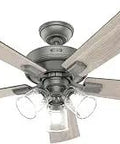 Crestfield Ceiling Fan With Snap On Blades Matte Silver Finish Quiet 3 Speed WhisperWind Motor No Fuss Control And Light Dimmer