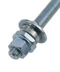 Hella Durable Rear Bicycle Hub Axle 190 Mm Compatible With 3/8 Inch Frame Spacing And 26 Tpi Threads, close-up view of steel hardware.