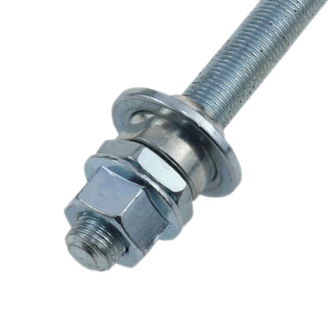 Hella Durable Rear Bicycle Hub Axle 190 Mm Compatible With 3/8 Inch Frame Spacing And 26 Tpi Threads, close-up view of steel hardware.