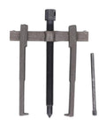 Heavy Duty Carbon Steel Two Jaw Bearing Puller And Two Claw Gear Extractor Kit with threaded rod and removable pin.