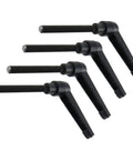 Hella Reliable Quick Release Clamping Lever Handles M8 X 70Mm Male Thread With Push Button Twist Lock 360 Degree Rotation Swivel Design Killer For Garage Upgrades Pack Of 4, black steel handles with male threads.