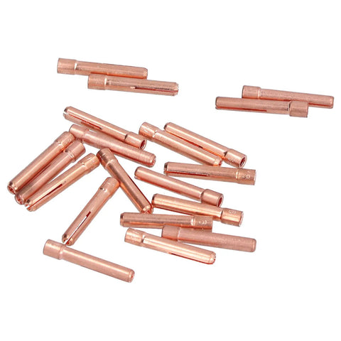 1.6mm Orifice Collet Copper Set With 20 Tungsten Electrodes For QQ150 Welding Torch Accessories shown in copper finish