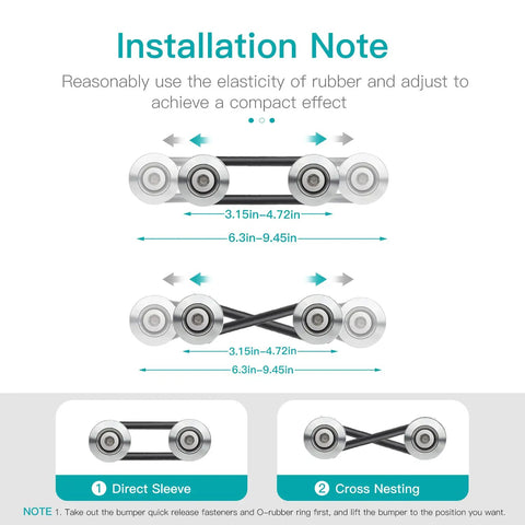 Installation guide for Go To Bumper Quick Release Kit For Front And Rear Bumpers Aluminum Fasteners with size dimensions