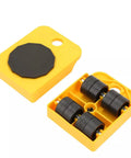 Aolidsive Heavy Duty Furniture Lifter Tool Set With Non Slip Roller Sliders, yellow tool with roller sliders for easy furniture moves.