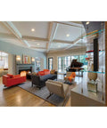 Modern living room with Easy Upgrade 5 To 6 Inch White LED Recessed Light Retrofit Trim Pack illuminating space.