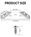 Heavy Duty Stainless Steel Corner Brackets for Wood Right Angle Furniture Connectors dimensions with screw