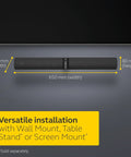 Intelligent Video Bar Webcam Delivers Fire 4K Action Over A Stunning 180 Degree Field Of View with installation dimensions 650mm x 80mm x 125mm.