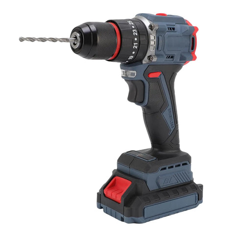 Hardcore Brushless Cordless Drill Kit Brings The Heat And Cranks 1500 RPM With 45Nm Torque side view showing drill chuck and grip.