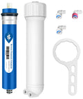 DIY 150 GPD Reverse Osmosis Membrane Kit With 12 Inch Membrane Housing, wrench, quick connect fittings, and check valve.