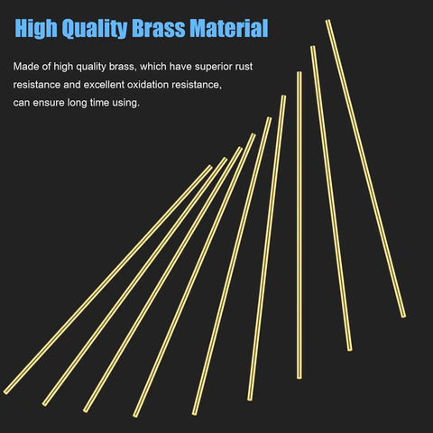 Image of 20 pieces 2mm brass rods for DIY crafting lathe bar stock, 100mm long, showcasing premium brass material and rust resistance.