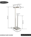 Dimensions of Free Standing Toilet Paper Holder for Bathroom Made From SUS 304 Stainless Steel With Brushed Finish Super Sturdy Rust Proof Anti Corrosion Roll Holder For Wet Areas No Fuss Mount Durable Bathroom Accessory DZY005-LS.