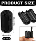 20 Piece Clip On Ferrite Core Beads For 7mm Cables EMI RFI Noise Suppressor Clamp On Ferrite Chokes For USB Power Cables