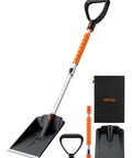 Lightweight Plastic Snow Shovel With Extendable Handle for Driveways and Cars Rugged Yet Portable Easy Buckle Assembly
