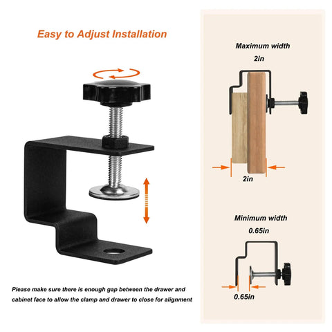 4 Piece Drawer Front Installation Clamps And Drawer Fixing Clips Set Adjustable Drawer Face Clamp Jig C Clamps For Cabinetry And Woodworking Pro Grade Heavy Duty Easy And Stable Front Mounting Tool With Rust Resistant Finish Black