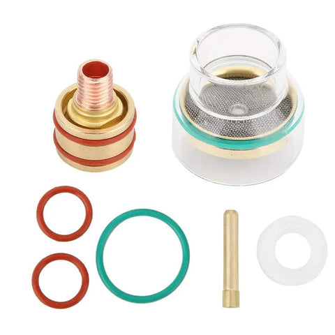 Tig Welding Kit With Glass Cup Torch Collet Argon Arc Accessories Copper Rubber Components Replacement Parts For WP9 And WP20