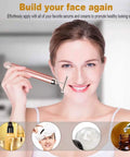 24K Gold Pulse Facial Massager With Micro Vibration For Sensitive Skin, T Shape Electric Face Tool That Tightens Lifts Firms And Rejuvenates Neck Eyes And Forehead For A Youthful Radiant Glow, rose gold