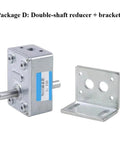 Heavy Duty Right Angle Worm Gear Reducer Delivering Hella Torque And Rock Solid Metal Gears For 6Mm D Shaft DC Geared Motor Kits, double-shaft and bracket.