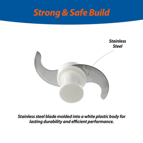 Pro Grade S Blade Replacement For Emulsifying, Mixing, And Coarse Chopping In R2 Series Food Processor, Workhorse Stainless Steel Blade Encased In White Plastic Body, Fits R2, R2N, R2U Models