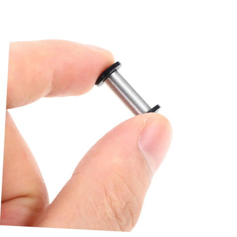 Tough As Nails Heavy Duty Stainless Steel Locking Latch Spindle Rivets For Knife Handle Assembly And Custom Knifemaking Projects held in hand.