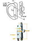 Diagram of Easy Swap Sliding Patio Door Handle Set With Key Cylinder And Mortise Lock Full Replacement For Doors 1.5 To 1.75 Inches Thick
