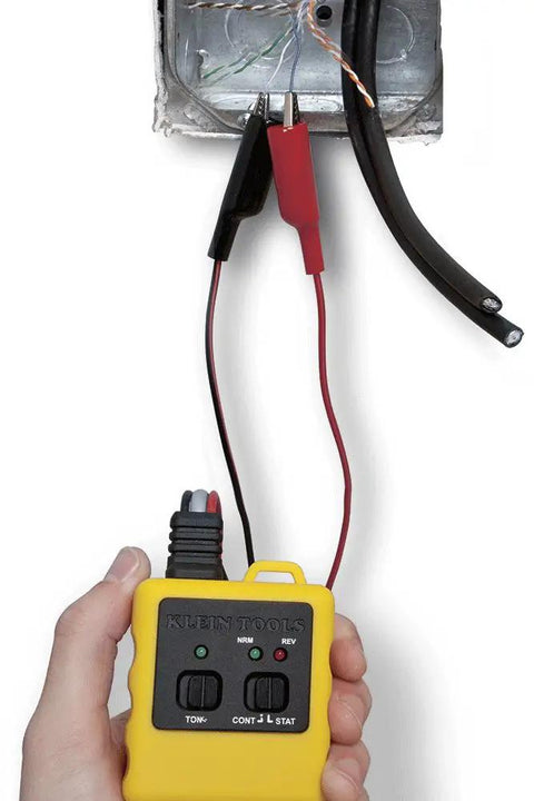Pro Grade Tone And Probe Tracing Kit For Wiring Paths With Tonecube And ProbePlus in use, identifying house wiring.