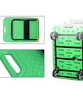 Heavy Duty Foldable Flatbed Hand Cart With 360 Swivel Casters Built Like A Tank Platform Truck, green, foldable, for easy storage.