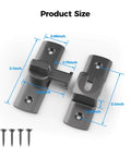 Easy Install 90 And 180 Degree Sliding Barn Door Latch With 3.1 Inch Lock For Cabinets Bathroom Garden Doors Grey 1 Pack