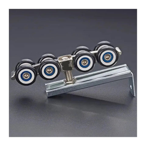 One Set Cold Rolled Steel Sliding Wardrobe Door Hardware Kit With Wheel Rollers for smooth track operation