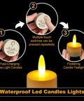 Rechargeable Tea Lights With Remote 100 Hour Flicker Waterproof LED Candles For Centerpieces Home And Wedding Party Decor Yellow 12 Pack