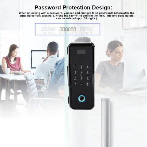 Keyless Entry Door Lock With Keypad And Fingerprint on glass door, remote unlock for home and office, password protection design