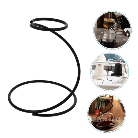 Pair Of Portable Coffee Dripper Holder And Filter Stand For Home Barista Rigs Or Weekend Warrior Campout Vibes Smooth Pour Station with sleek black metal design.