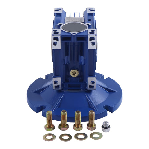 MRV040 Worm Gear Speed Reducer 100 To 1 Ratio With 56C Mounting Flange Hollow Shaft 0.15 HP Input shown with bolts