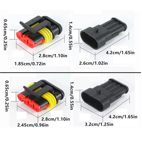 Top Tier Quick Splice Wire Terminal Connector Kit 1 2 3 4 Pin For Car Mods Home Wiring And DIY Projects Reusable Easy Disassemble No Crimping Needed Perfect For Marine Solar And Garden Gadget Fanatics, 4-pin connector size view
