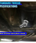 45-degree fitting from 60 Piece SAE Grease Fittings Kit With Galvanized Zerk Fittings Assortment, installed on industrial machinery.