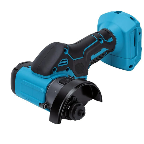 Kickass Cordless Mini Circular Saw And Angle Grinder Hybrid With Reversible Rotation And Adjustable Cutting Depth For No Sweat Work On Wood Metal Tile And Plastic Projects Daily, battery-powered tool close-up.
