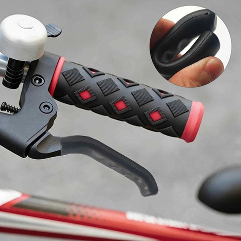 Three Pairs Black Bicycle Brake Lever Grips With Anti Slip Silicone Texture For All Weather Control on bike handlebar
