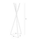 Diagram showing dimensions of LED Tripod Floor Lamp For Living Room And Bedroom, Dimmable Modern Standing Lamp With 3 Lights