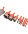 Durable Carbon Steel Marble Hole Saw Kit For Efficient Ceramic Glass Tile Drilling And Home Renovation Projects Featuring Heat Dissipation And Cool Sponge Design, assorted sizes