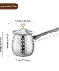 600ml Turkish Coffee Maker Stainless Steel Pot With Eagle Spout Easy Pour Milk Warmer With Non Slip Handle and Lid