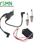 Ignition Coil Ignitor CDI Box Spark Plugs Set For EZGO Golf Cart 4 Cycle 1996 1997 1998 Replacement 26652 G01 72562 G01