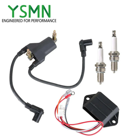 Ignition Coil Ignitor CDI Box Spark Plugs Set For EZGO Golf Cart 4 Cycle 1996 1997 1998 Replacement 26652 G01 72562 G01