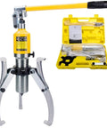 Heavy Duty Hydraulic Gear Puller And Bearing Separator Wheel Hub Remover 20 Ton Forged Steel with case, yellow handle, three jaws