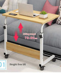 Super Handy Rolling Laptop Table With Quick Height Tweaks For Sofas Beds And Recliners, adjustable height, next to a couch.