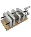 Straight Shooter Pen Centering Vise Jig For Drill Press, aluminum construction, locks pen blanks dead center for precision.