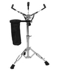 Heavy Duty Adjustable Snare Drum Stand With Rock Solid Double Braced Tripod Base And Secure Drumstick Holder Made Tough for setup.