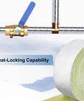 Foil Backed Fiberglass Pipe Wrap For Outdoor Use, Durable Insulation Shield Against Freezing Weather, 3 Inch Wide By 1 Inch Thick By 25 Feet Long One Pack; roll with pipe and valve inset