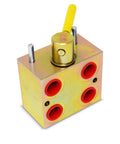 Manual Hydraulic Multiplier With SCV Splitter Diverter Valve, Couplers And AG Fittings, angled view with 45-degree handle